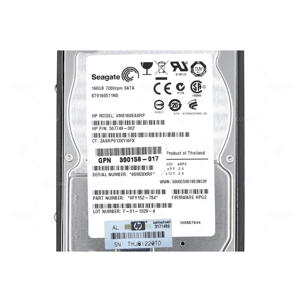 530932-001 HP HDD 160GB 7.2K SATA 3G 2.5" SFF HOT-SWAP